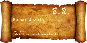Beron Urzula névjegykártya